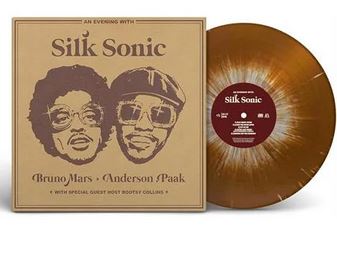 AN EVENING WITH SILK SONIC BROWN & WHITE SPLATTER VINYL