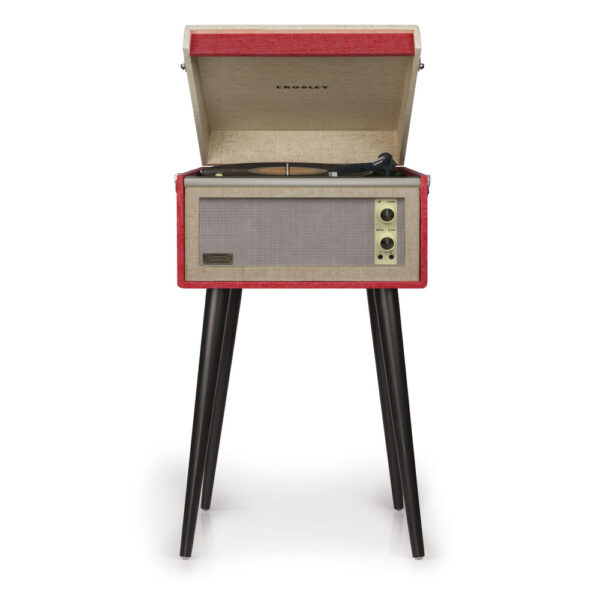GIRADISCHI CROSLEY BERMUDA RED CON GAMBE RIMOVIBILI