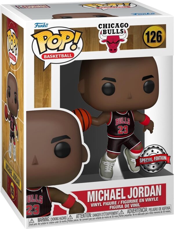 BASKETBALL: NBA - FUNKO POP! BASKETBALL - BULLS - MICHAEL JORDAN W/JORDANS (BLK PINSTRIPE JERSEY) (VINYL FIGURE 126)