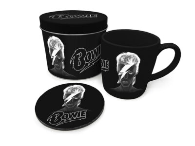 TAZZA CON SOTTOBICCHIERE E SCATOLA IN LATTA