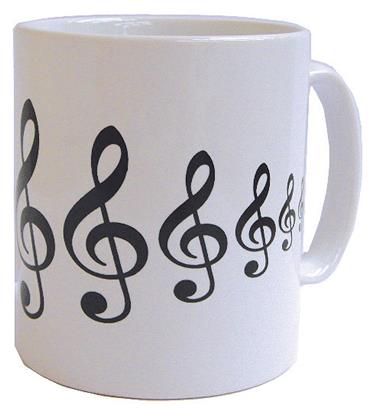 TAZZA TREBLE CLEFS WHITE