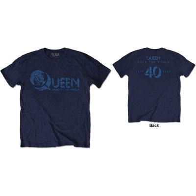 T-SHIRT # XXL BLUE UNISEX # NEWS OF THE WORLD 40TH VINTAGE LOGO