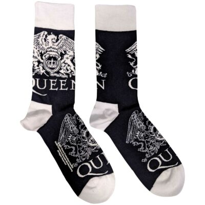 QUEEN: ANKLE SOCKS: WHITE CRESTS (UK SIZE 7 - 11)