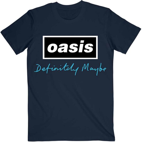 T-SHIRT # MEDIUM UNISEX BLUE # DEFINITELY MAYBE TEXT LOGO