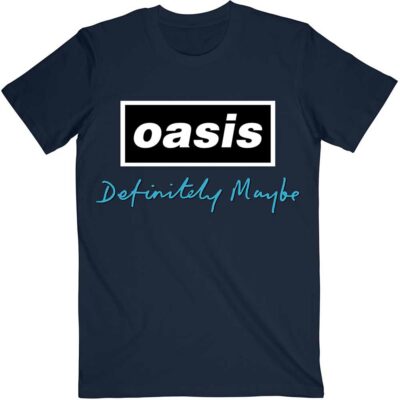 T-SHIRT # LARGE UNISEX BLUE # DEFINITELY MAYBE TEXT LOGO