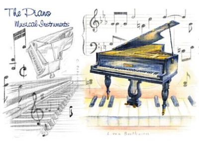 BIGLIETTO D'AUGURI PIANO DESIGN