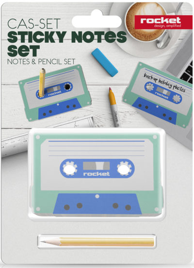 CASSETTE - SET STICKY NOTES + MATITA