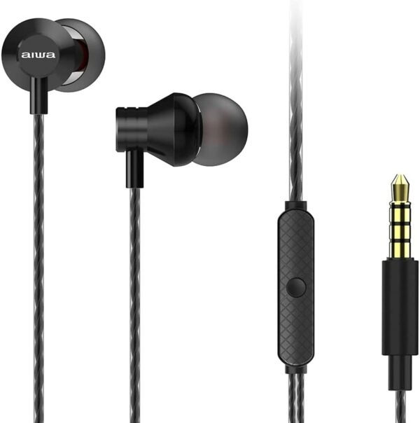 AURICOLARI AIWA (ESTM-50BK) IN EAR CON MICROFONO COLORE NERO
