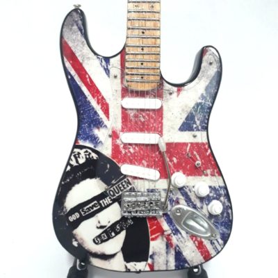 MINI CHITARRA DA COLLEZIONE REPLICA IN LEGNO - SEX PISTOLS - TRIBUTE