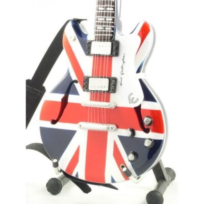 MINI CHITARRA DA COLLEZIONE REPLICA IN LEGNO -OASIS - NOEL GALLAGHER - UNION JAC