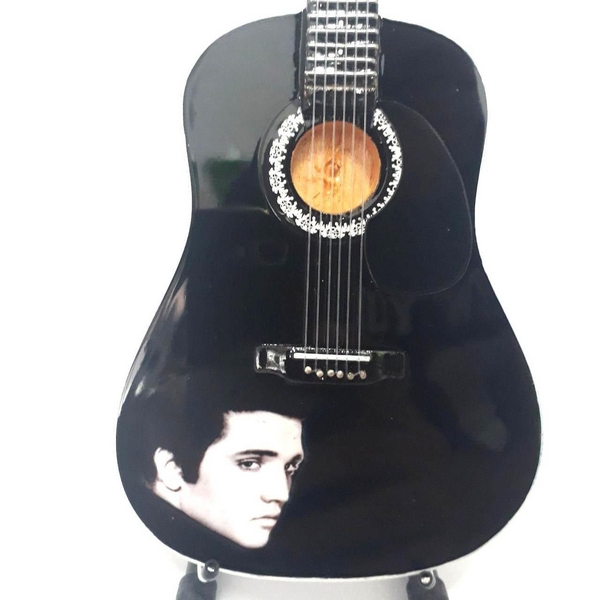 MINI CHITARRA DA COLLEZIONE REPLICA IN LEGNO -ELVIS PRESLEY - ACOUSTIC SIGNATURE