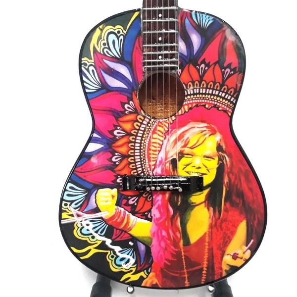 MINI CHITARRA DA COLLEZIONE REPLICA IN LEGNO JANIS JOPLIN