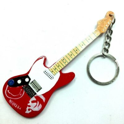 PORTACHIAVI IN LEGNO FORMA CHITARRA MOD.EXCLUSIVE - NIRVANA - KURT COBAIN - TRIB