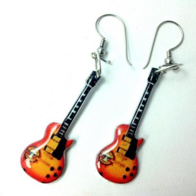 ORECCHINI A FORMA DI CHITARRA IN METALLO - GUNS AND ROSES - TRIBUTE